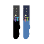 Cat & Dog Star Gazing KNEE HIGHS Socks