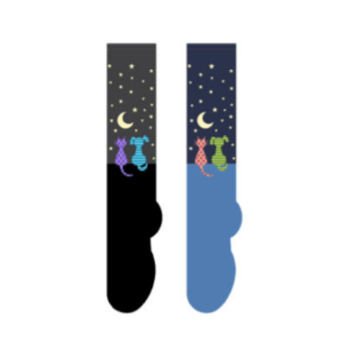 Cat & Dog Star Gazing KNEE HIGHS Socks Main Image