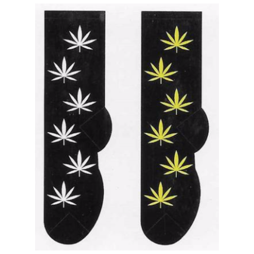 Cannabis Weed Pot Men's White / Yellow Socks Hover Image