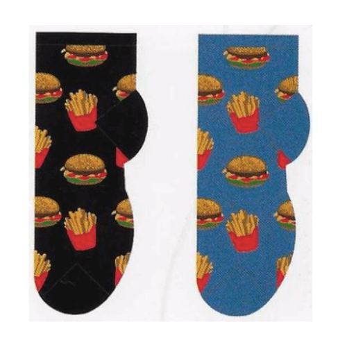 Hamburger & Fries No Show Socks Hover Image
