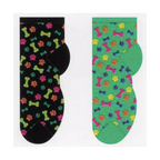 Bones & Paw Print No Show Socks