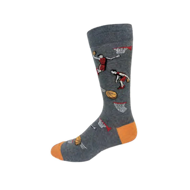 Basketball Socks - Men´s Socks Crazy Toes, Sports Socks - Cotton Fun Novelty Socks, Size 8-13 Hover Image