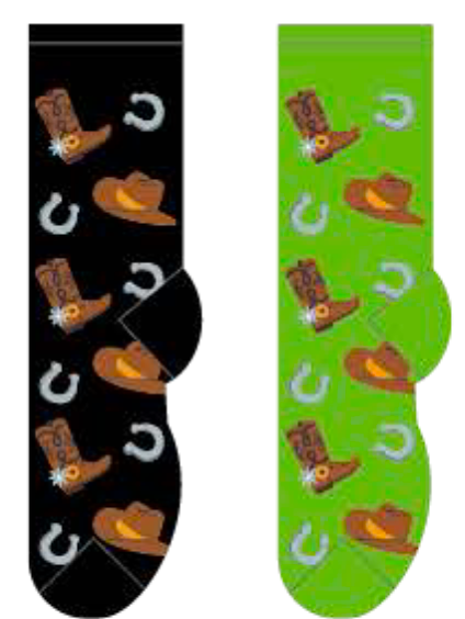 Cowboy Hats, Boots & Horseshoes Socks