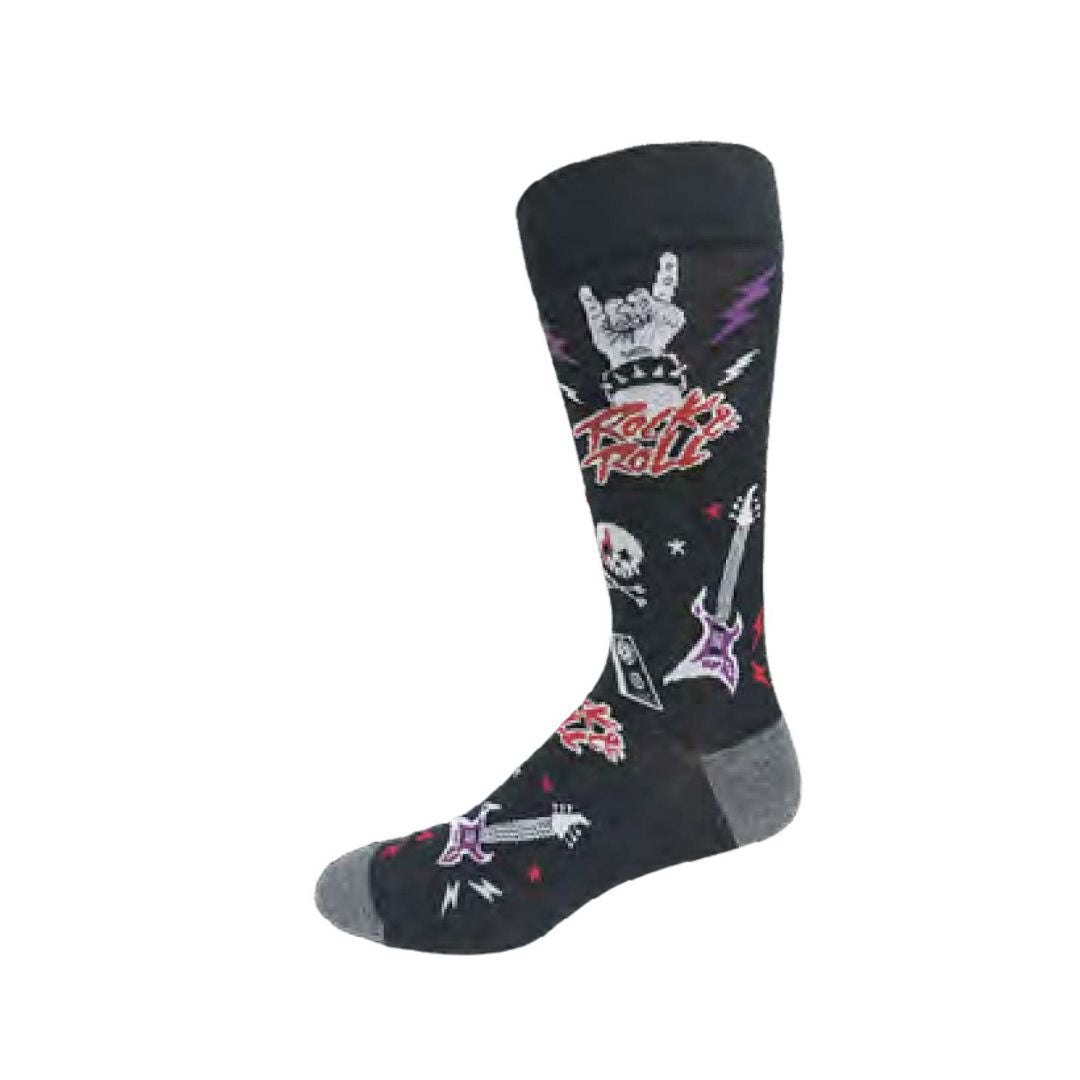 Rock N Roll Socks - Men Socks by Crazy Toes - Cotton Novelty Socks for Men
