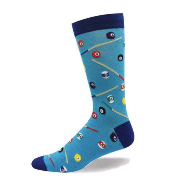 BILLIARDS COTTON SOCKS FUNNY CRAZY NOVELTY SOCKS SIZE 8-13 Hover Image