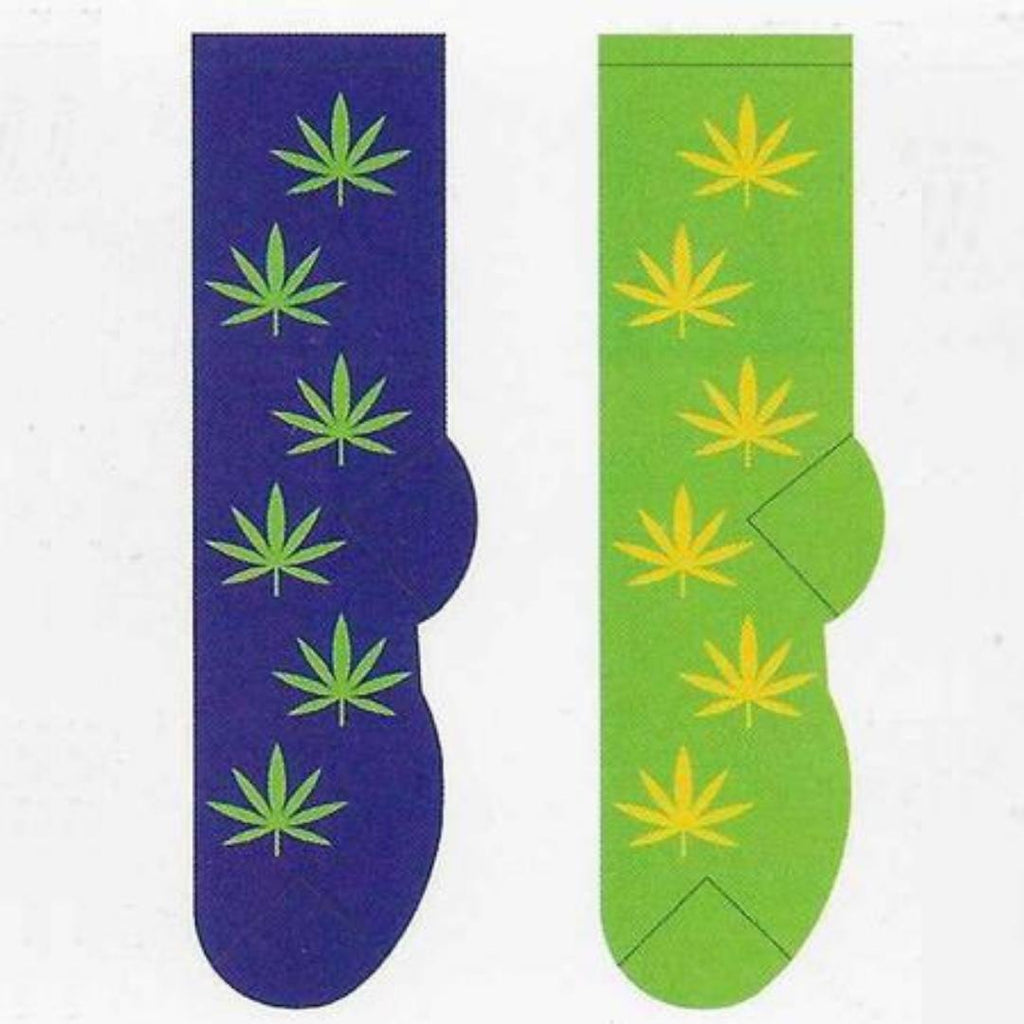 Cannabis Weed Pot Socks Black blue/red