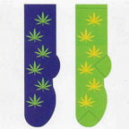 Cannabis Weed Pot Socks Black blue/red
