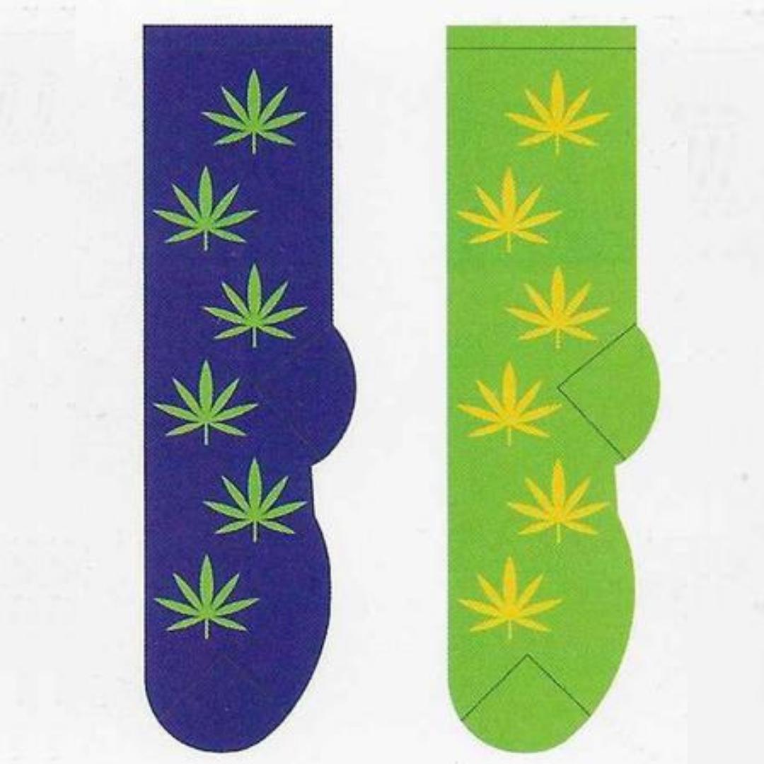 Cannabis Weed Pot Socks Black blue/red