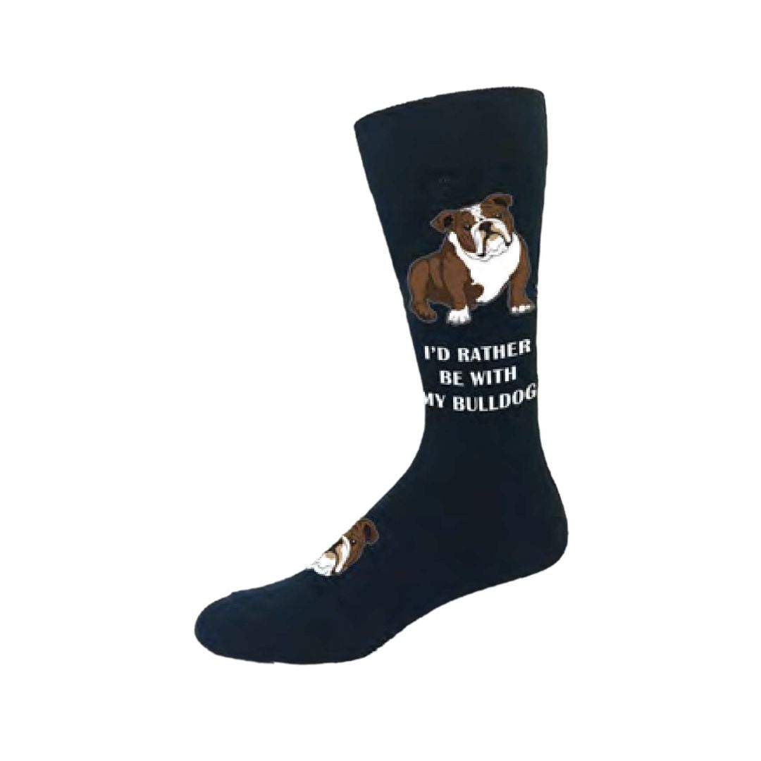 Bulldog Socks - Men Socks by Crazy Toes - Cotton Novelty Socks for Men