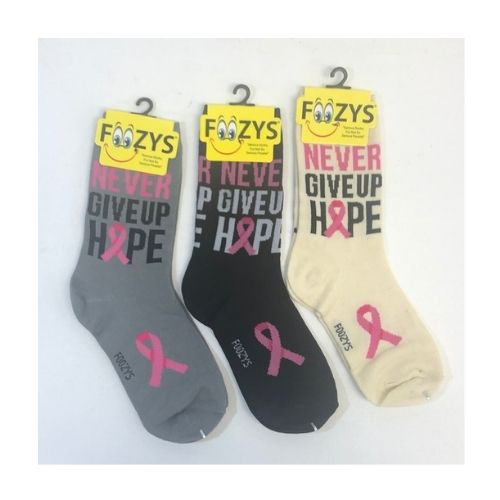 Never Give Up Hope Cancer Socks Hover Image