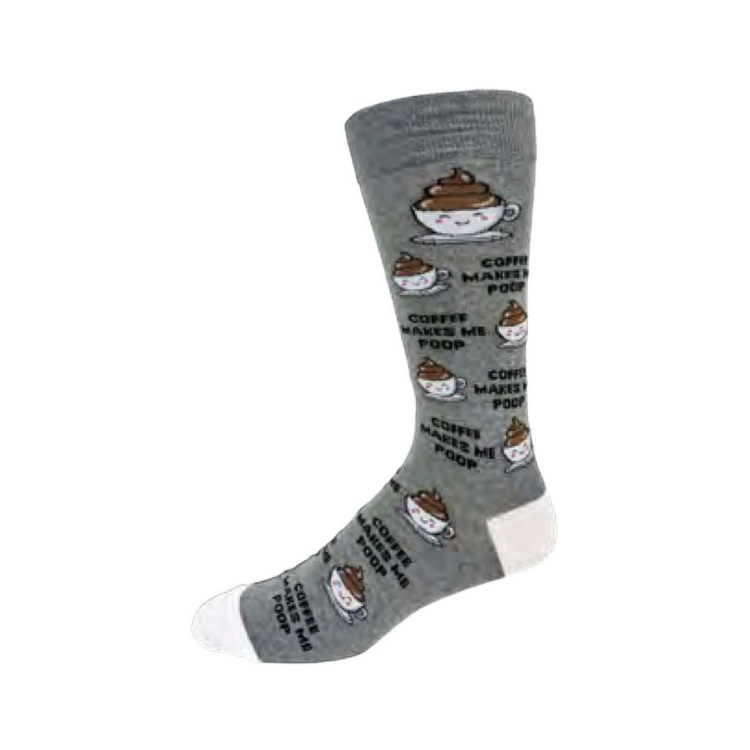 Coffee Makes Me Poop - Men´s Socks Crazy Toes - Cotton Fun Novelty Socks, Size 8-13