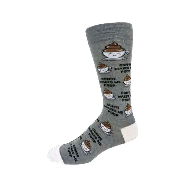 Coffee Makes Me Poop - Men´s Socks Crazy Toes - Cotton Fun Novelty Socks, Size 8-13 Hover Image