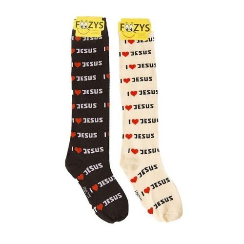 Religious I Love Jesus KNEE HIGH Socks Hover Image