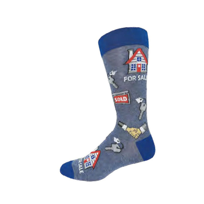 Realtor Socks - Men Socks by Crazy Toes - Cotton Novelty Socks for Men Hover Image